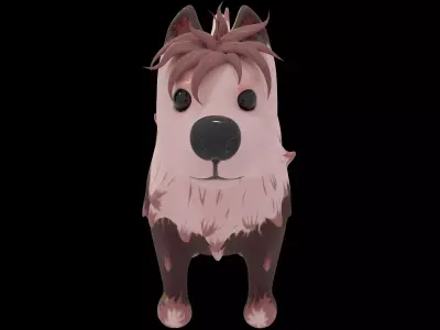 Dog toon style 1 Low-poly 3D model