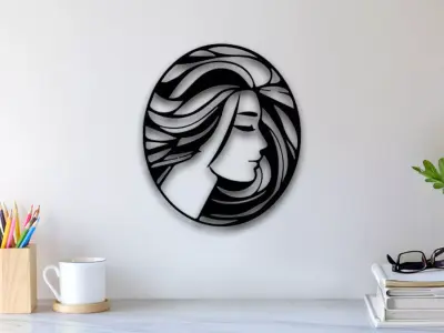 Girl Wall Art 3D print model buy