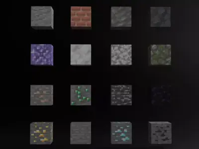 Deep Miner -Ultimate Mining -Ore Blocks Low-poly 3D model