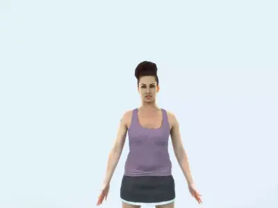 Yearn 01E Animated Rigged Sports Woman Low-poly 3D model