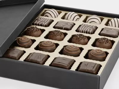 Chocolate Box V2 - Luxury Gift Box Filled with Pralines 3D model