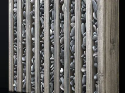 Wall Wood pebble decor n3 3D model