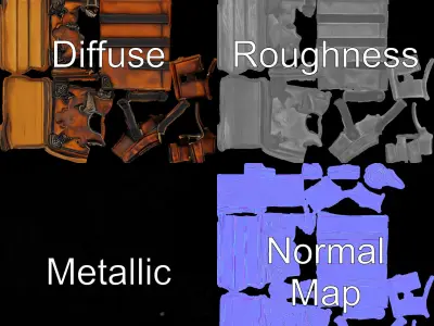 Medieval LeatherBound Book Model Pack Low-poly 3D model