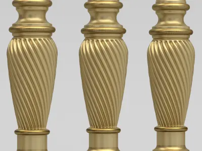 Carved Baluster 3D model shop