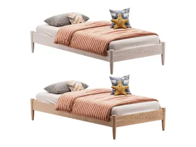 AFI Pasadena 14 Espresso Solid Wood Platform Bed 3D model