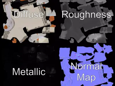 Elegant White Kaftan model pack Low-poly 3D model