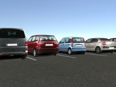 Background Cars - MegaPack Low-poly 3D model