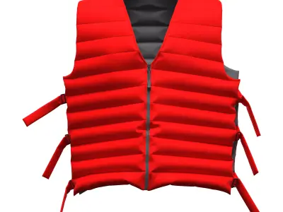 Female puffer vest 3D model