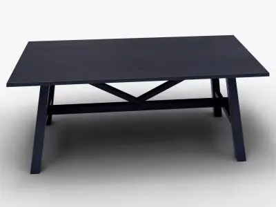 Modern Wooden Table 3D Model Minimalist Furniture Low-poly 3D model