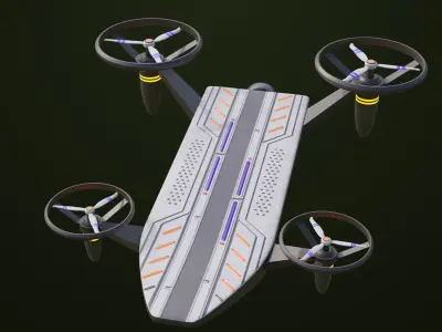 Sci Fi Hoverboard 10 All PBR Unity UE Textures Included Low-poly 3D model