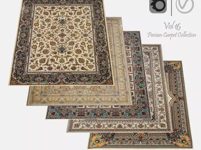 Persian Carpet Collection-vol16-4k texture Low-poly 3D model