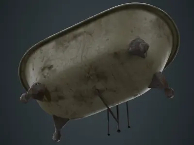 Bath 1B Low-poly 3D model