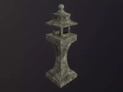 Japanese Stone Lantern 3D Model Low-poly 3D model