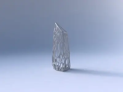 Vase tipped triangle with twisted organic lattice 3D print model