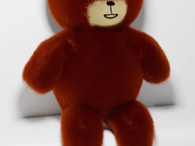 Teddy bear Low-poly 3D model 2
