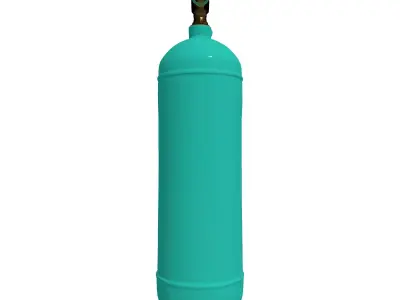 Realistic Green Gas Cylinder 3D Model Low-poly 3D model