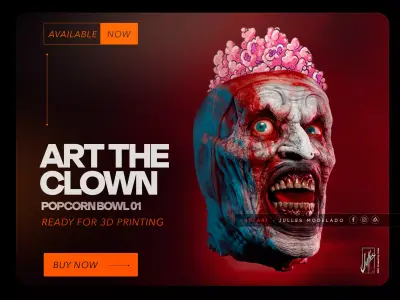 Art the Clown Popcorn Bowl 3D print model