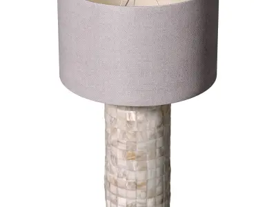 Modern Mother-of-Pearl Nacre Marble Mosaic Nightstand Table Lamp 3D model