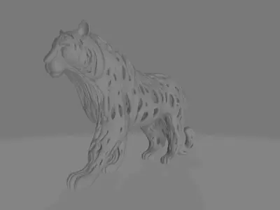 Intricate Layered Tiger Sculpture 3D print model
