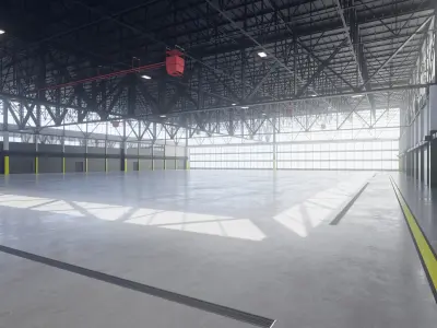 Airplane Hangar Interior 12 Low-poly 3D model