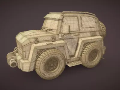 Jeep-Q8 Choro-Q Style 3D print model