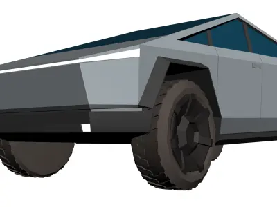 Tesla Cybertruck Hypercasual Low-poly 3D model