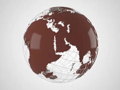 Globe News Skeleton Brownie Color 3D model