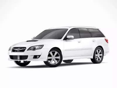 Subaru Legacy 2008 Low-poly 3D model