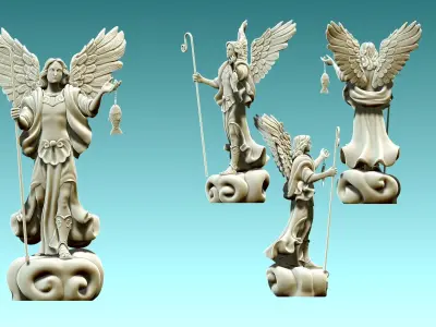 Arch-angel Raphael - CNC Rounting - Wood - Stone - Metal 3D print model