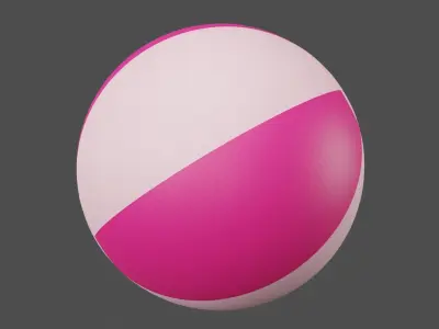Pink Beach Ball Low-poly 3D model
