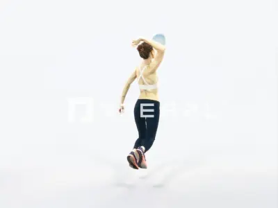 Beauty 17L Jumping Smashing Jumping Sports Woman Low-poly 3D model