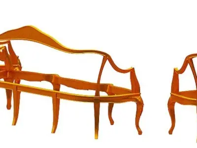 sofa frame Low-poly 3D model