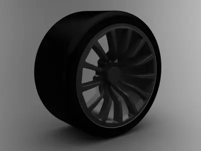 Racing wheel with tire 3D model