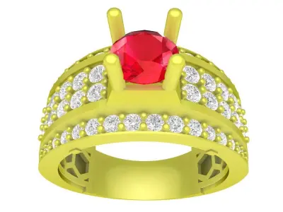 Luxury Halo Diamond Ring 3D Jewelry Model for Men  4088 3D print model