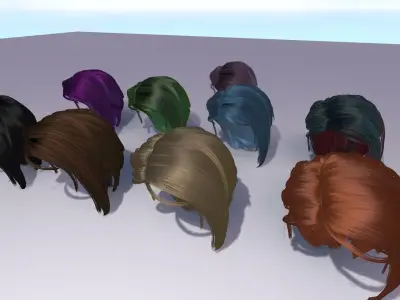 Hair Shader System for Unreal Engine 4 plus Hair Strand Designer Low-poly 3D model