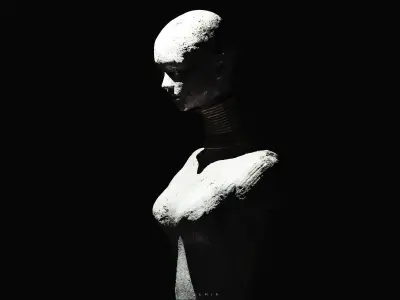 Padaung Woman Statue 3D model