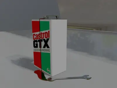 Castrol GTX Engine OIl Tin 5Ltr 3D model