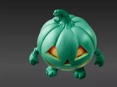 Articulated Jack o Lantern Toy 3D Print Model Pumpkin Character 3D model