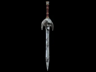 Skull Sword Low Poly Low-poly 3D model