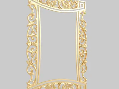 Classic frame of luxurious gold interior inlaid gold leaf CNC 3D model purchase