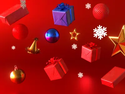 Christmas gift box 3D Model Collection low-poly 3d model Low-poly 3D model