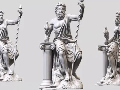 Zeus sculpt 3D print model