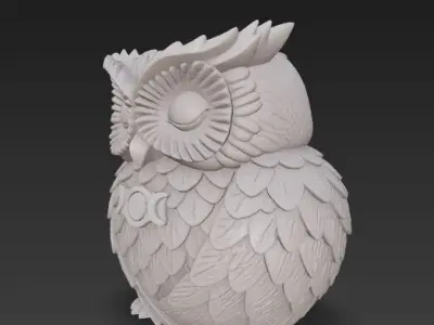 Triple Moon Owl Figure 3D Printable STL 3D print model