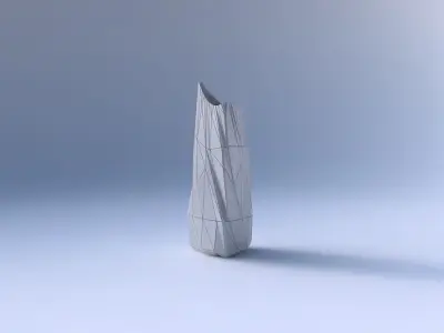 Vase curved tipping triangle 2 with twisted random triangle p... 3D print model