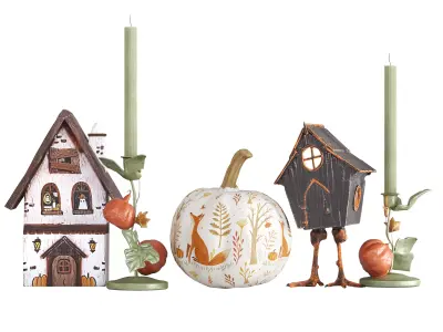 Autumn Decorative Set 3D model