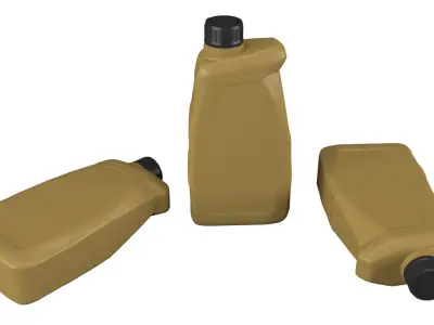 Plastic canister 1L Low-poly 3D model