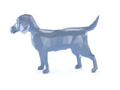 Low Poly Beagle Dog 3D model