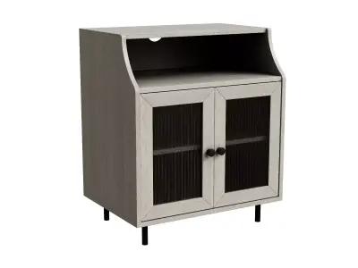 Fluted Glass 2 Door Nightstand 3D model