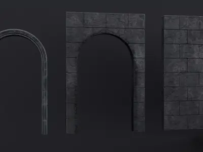 Gothic Altar with Angel carvings Low-poly 3D model