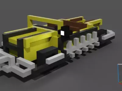 Custom Mad max car Voxel Free low-poly 3D model